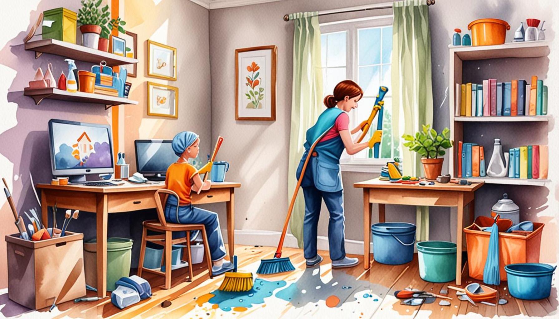 How the division of tasks among family members can improve time management in cleaning